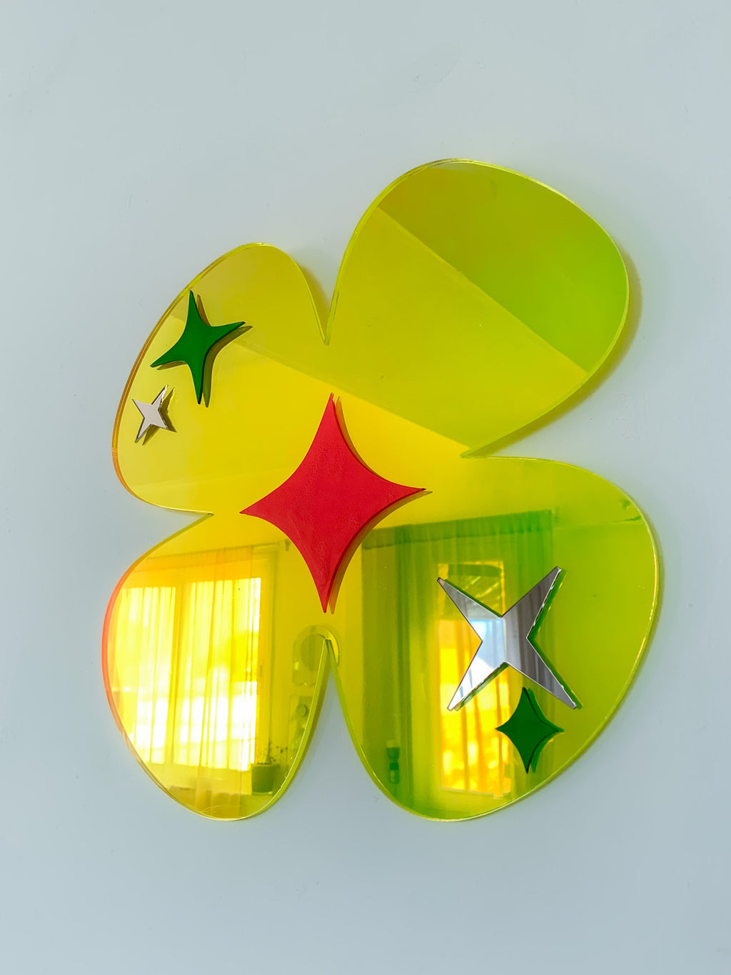 Square Flower Neon Reflector Wall Decor