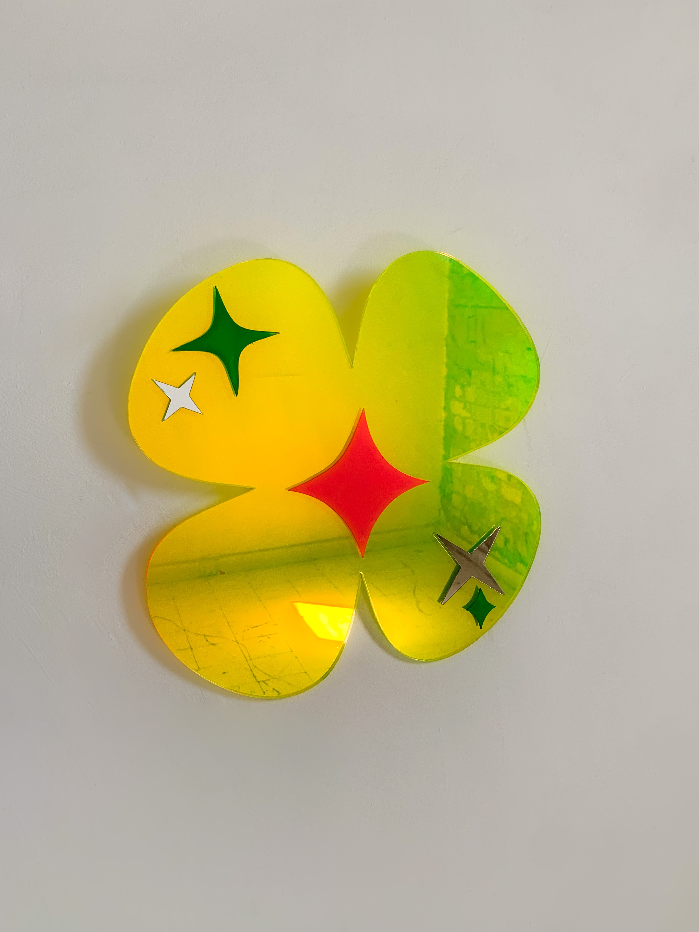 Square Flower Neon Reflector Wall Decor