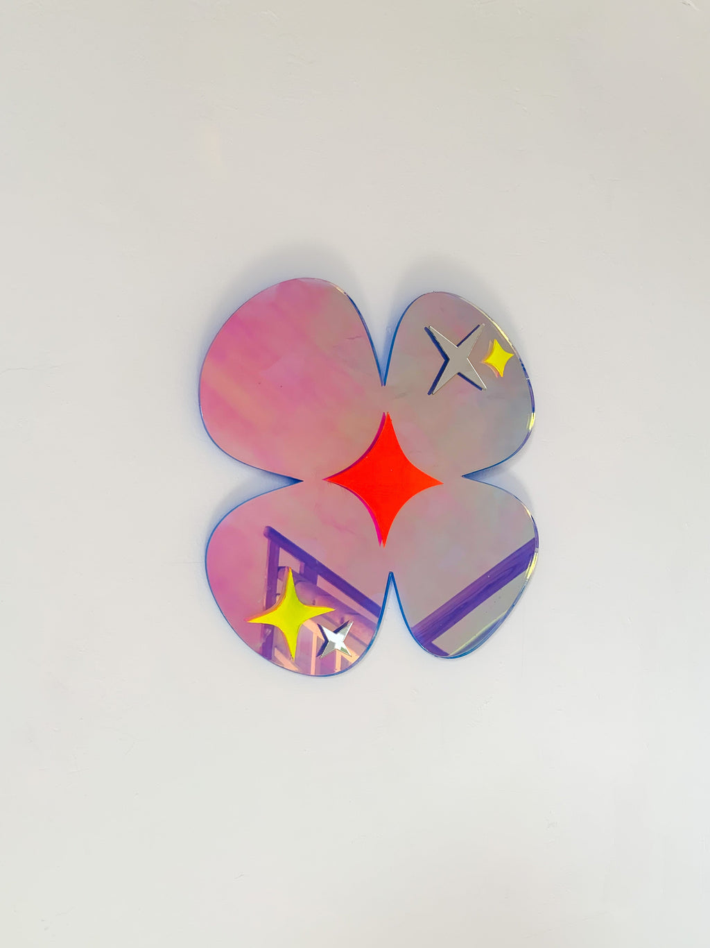 Square Flower Neon Reflector Wall Decor