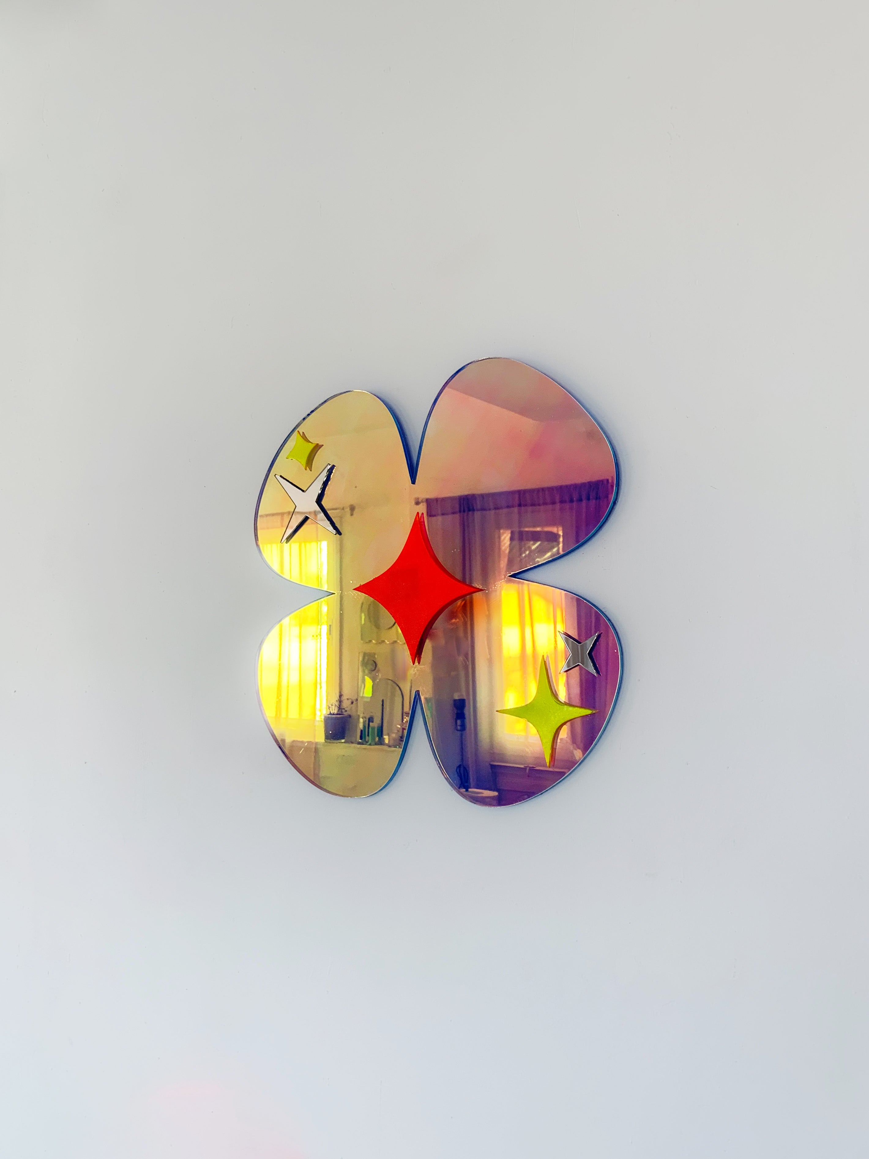 Square Flower Neon Reflector Wall Decor