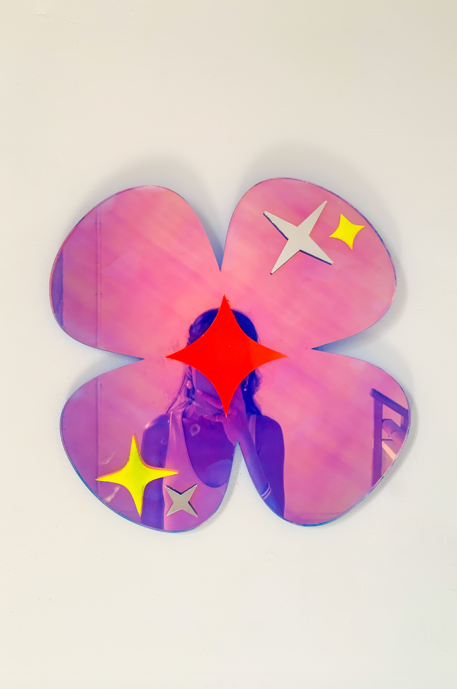 Square Flower Neon Reflector Wall Decor