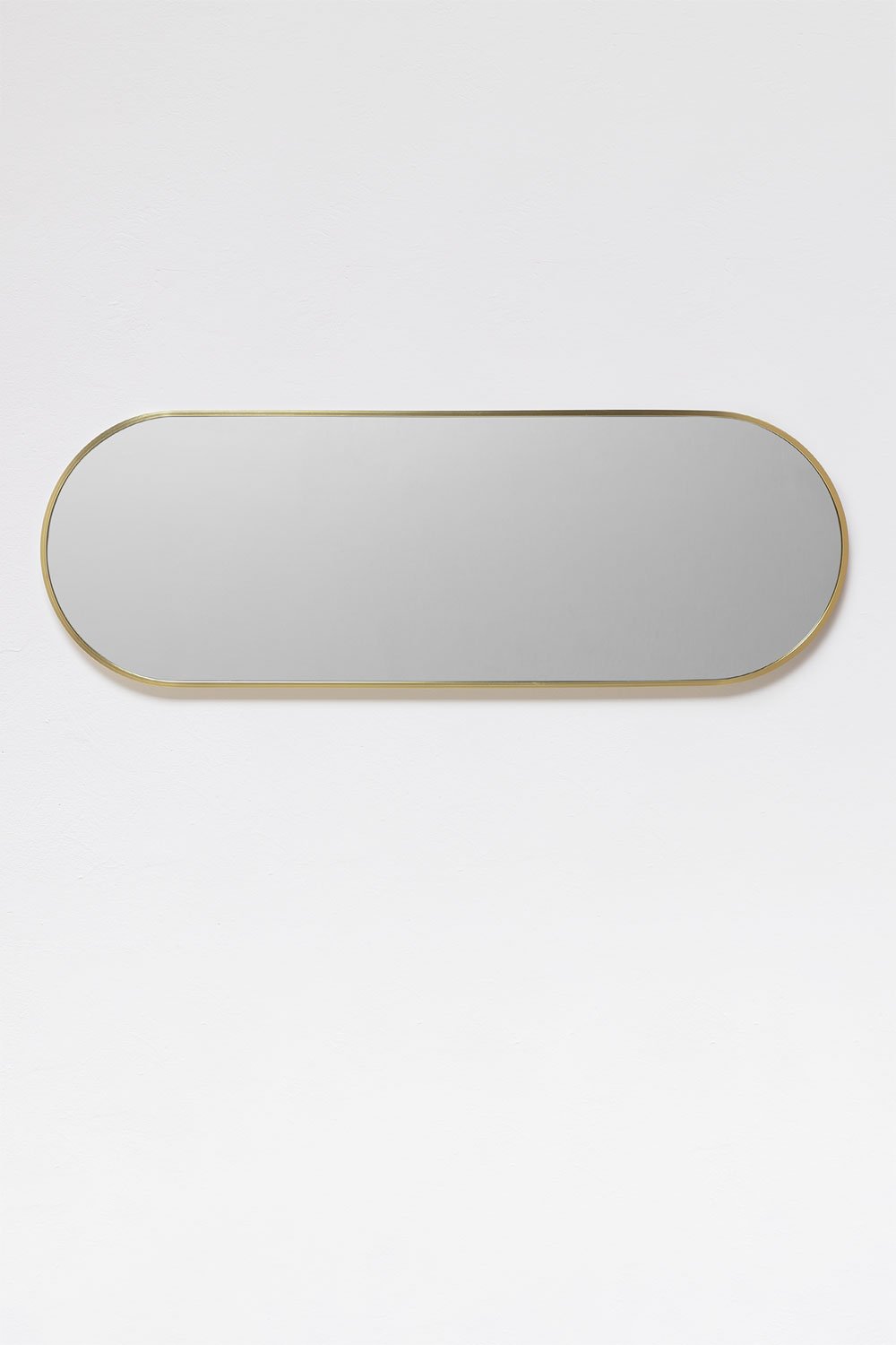 Oval Wall Mirror Metal Frame Elsie Gold
