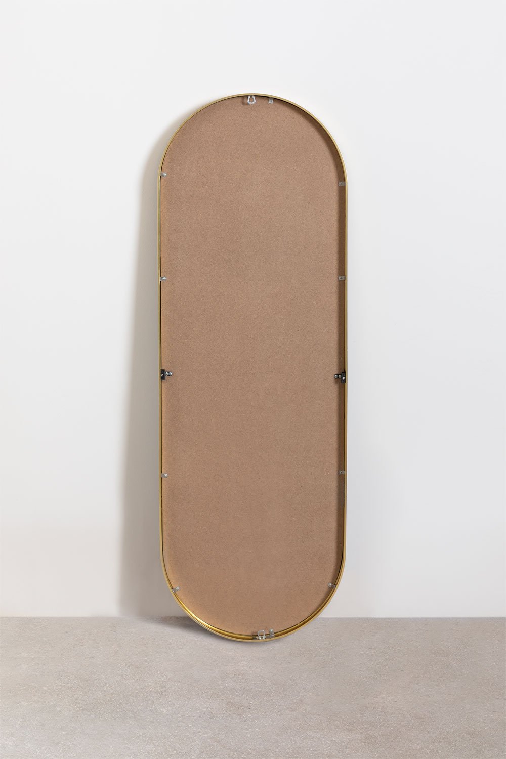 Oval Wall Mirror Metal Frame Elsie Gold