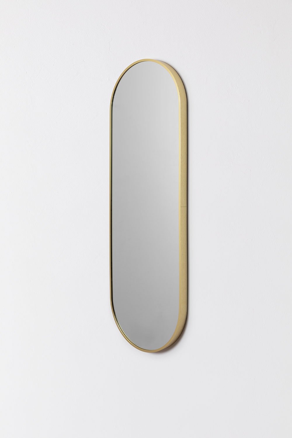 Oval Wall Mirror Metal Frame Elsie Gold
