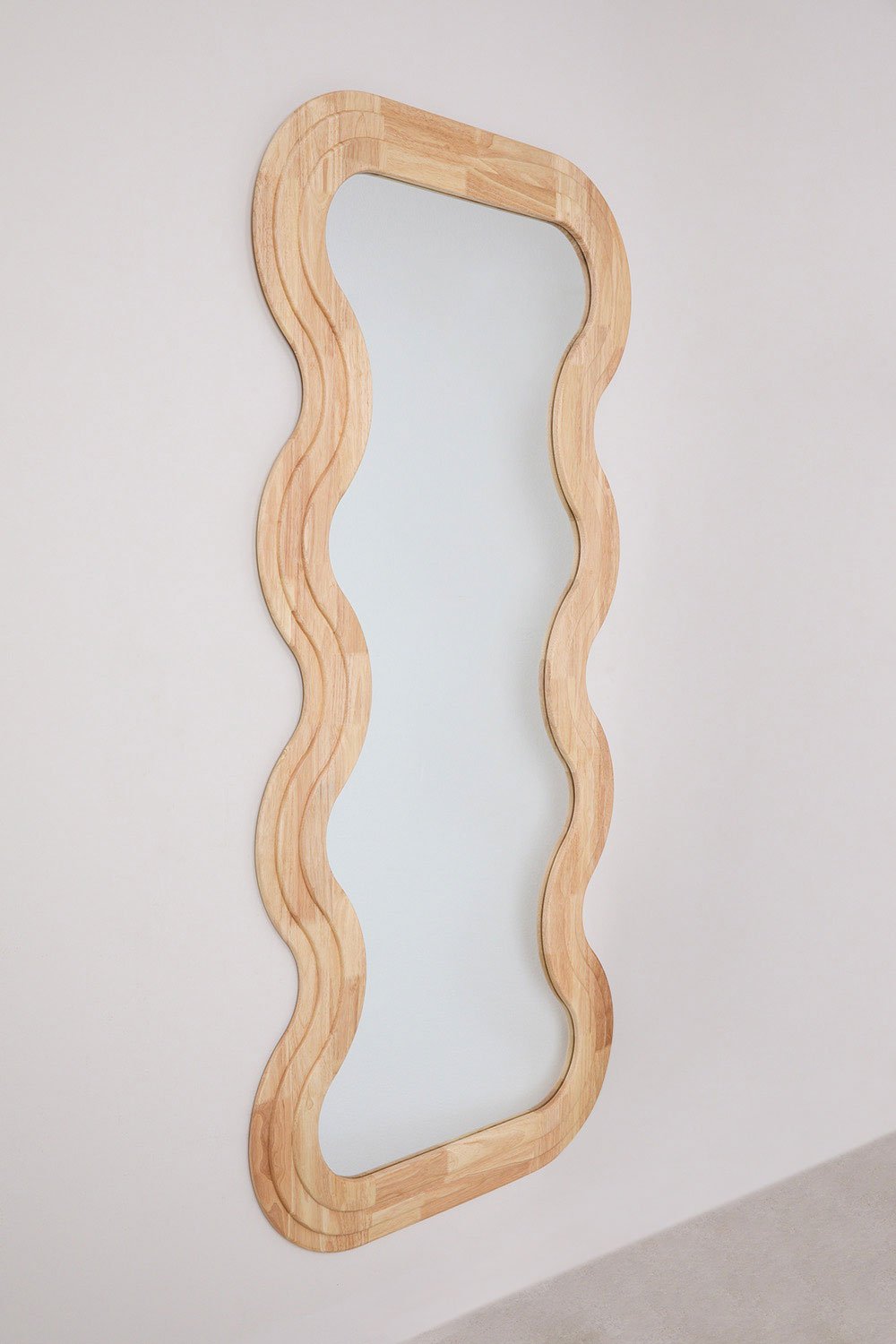 Mariela Velvet Wall Mirror 75x180 cm Papyrus