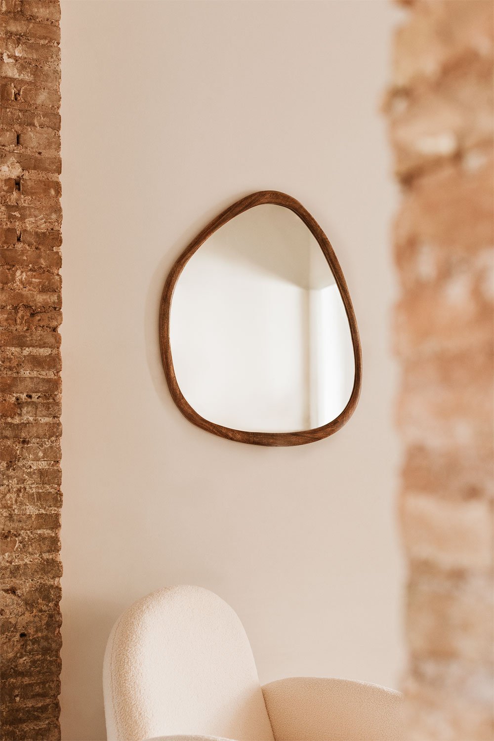Dilian Mango Wood Wall Mirror 86x70 cm