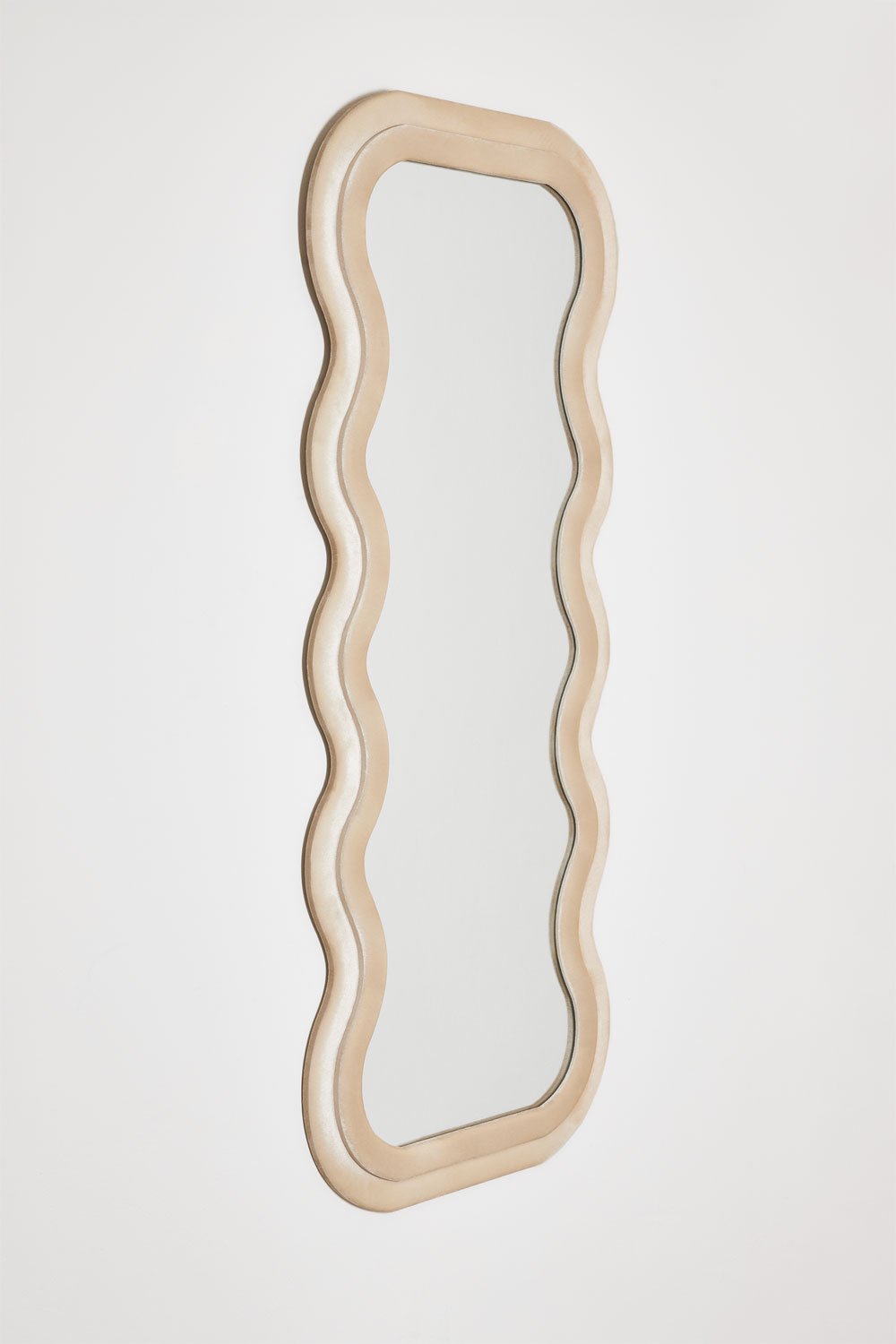 Mariela Velvet Wall Mirror 160x60 cm Beige