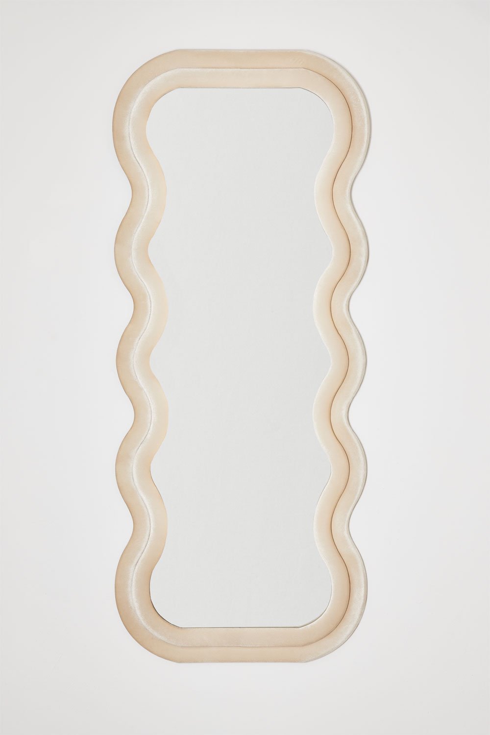 Mariela Velvet Wall Mirror 160x60 cm Beige