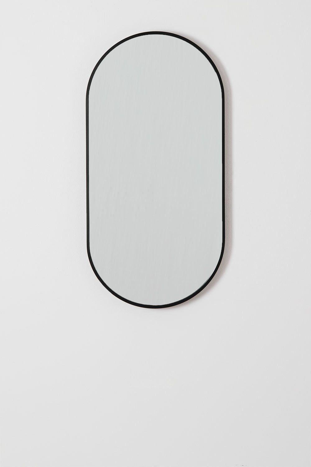 Oval wall mirror in aluminum 35x70 cm Elbert