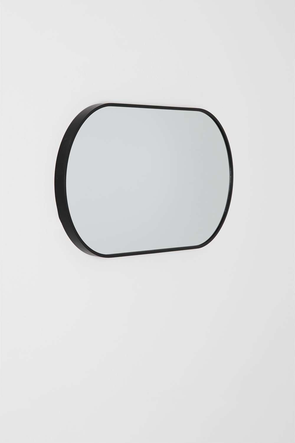 Oval wall mirror in aluminum 35x70 cm Elbert
