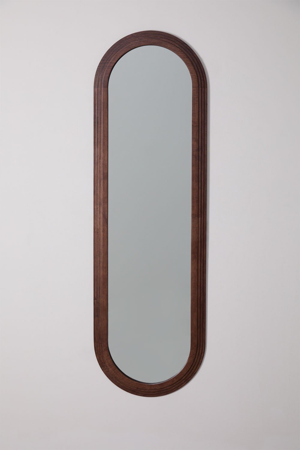 Oval Wall Mirror 50x165 cm Oak Wood Munar