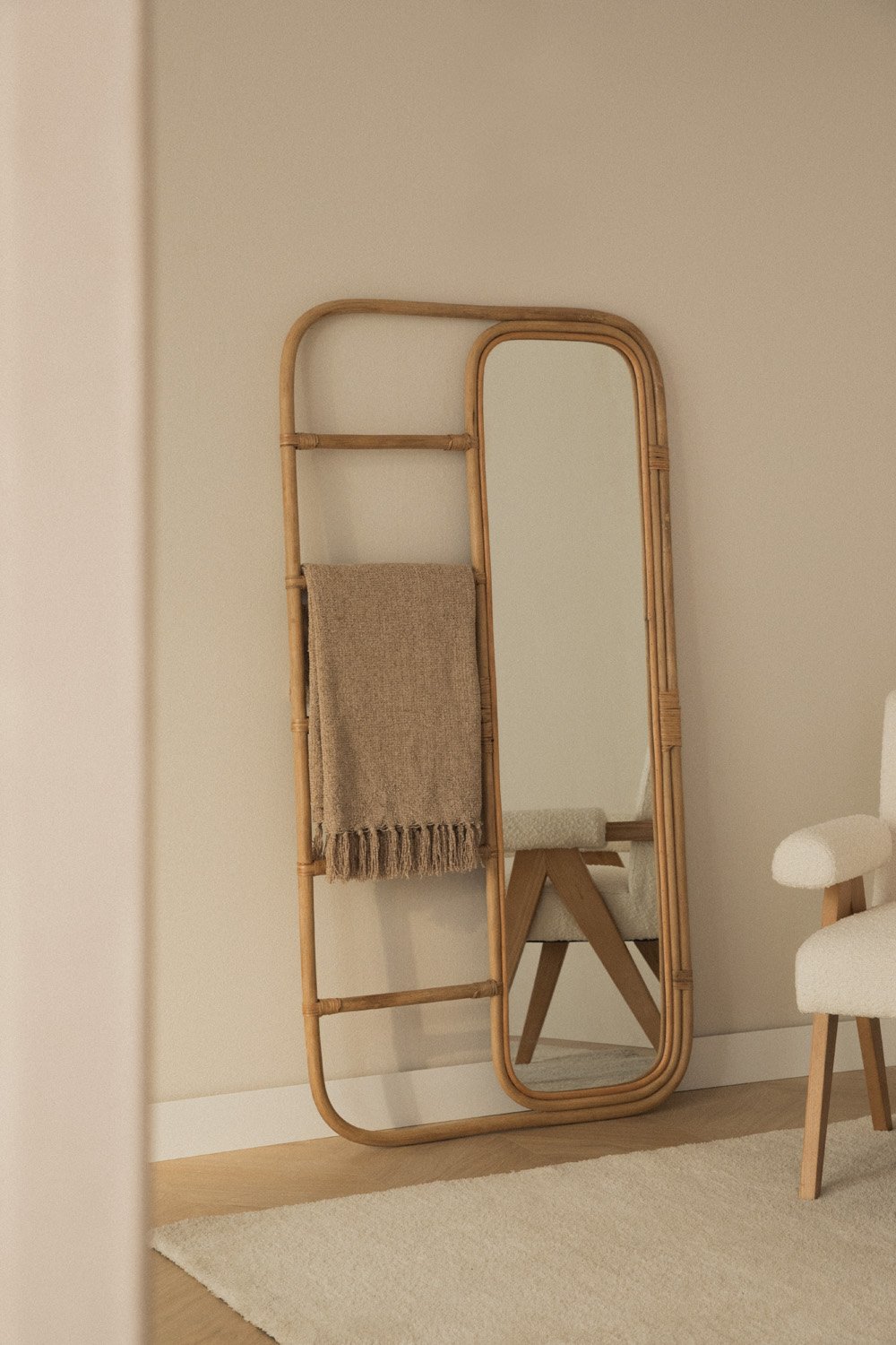 Rectangular Bamboo Floor Mirror 153x78.5 cm Marcus