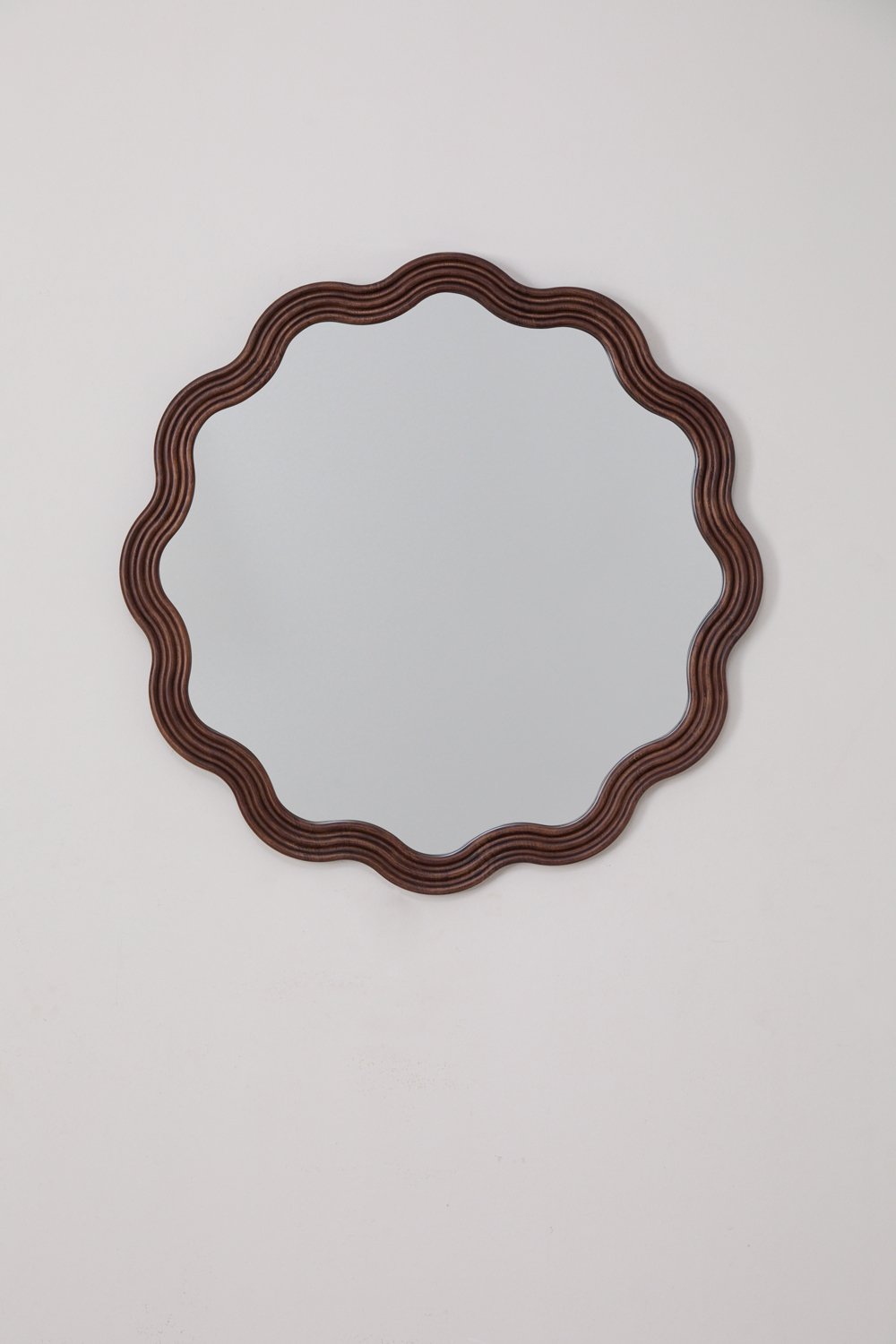 Round Wall Mirror Oak Wood Ø80 cm Luesia
