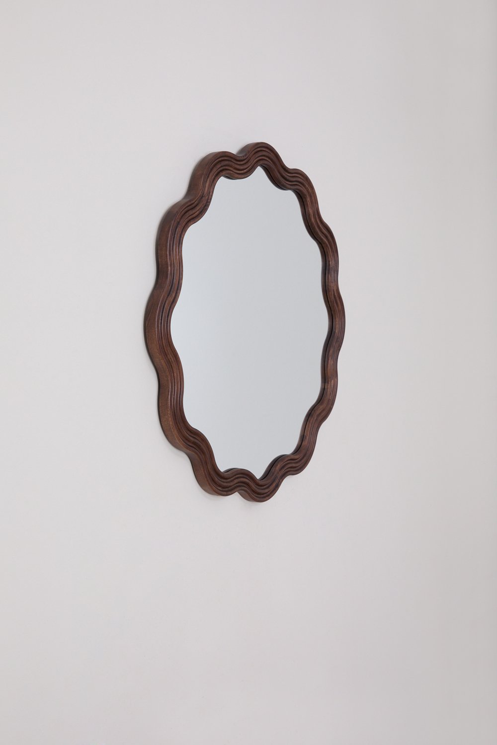 Round Wall Mirror Oak Wood Ø80 cm Luesia