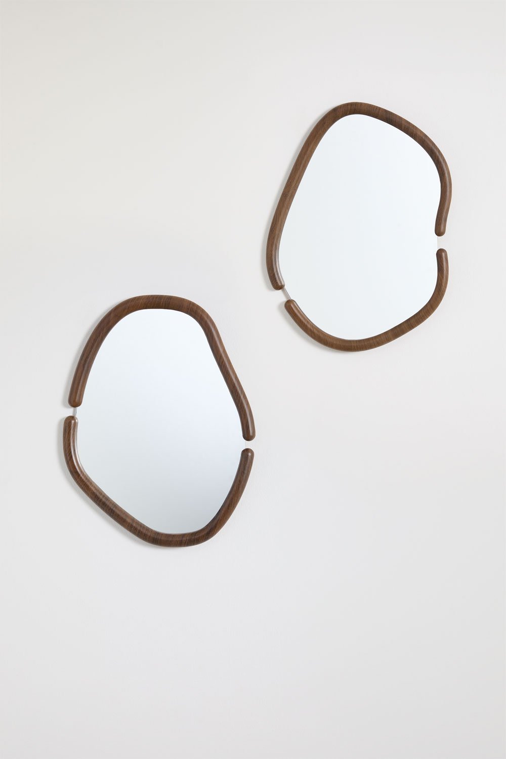 Set of 2 Oval Wall Mirrors Vixidel MDF