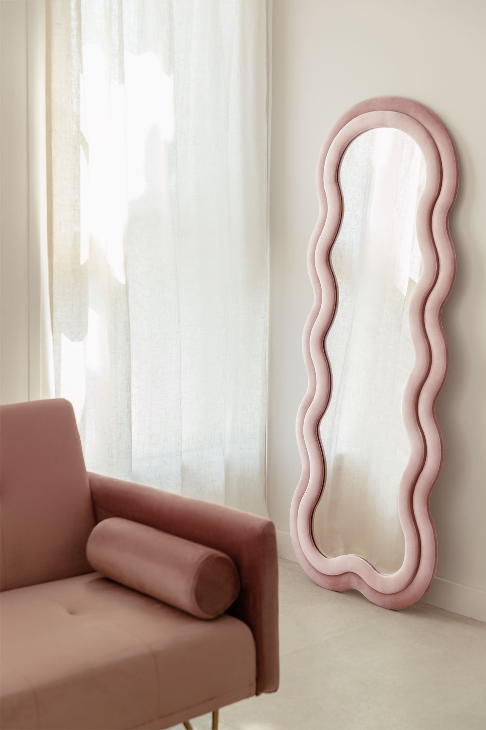 Evelyn upholstered wall mirror 60x160 cm