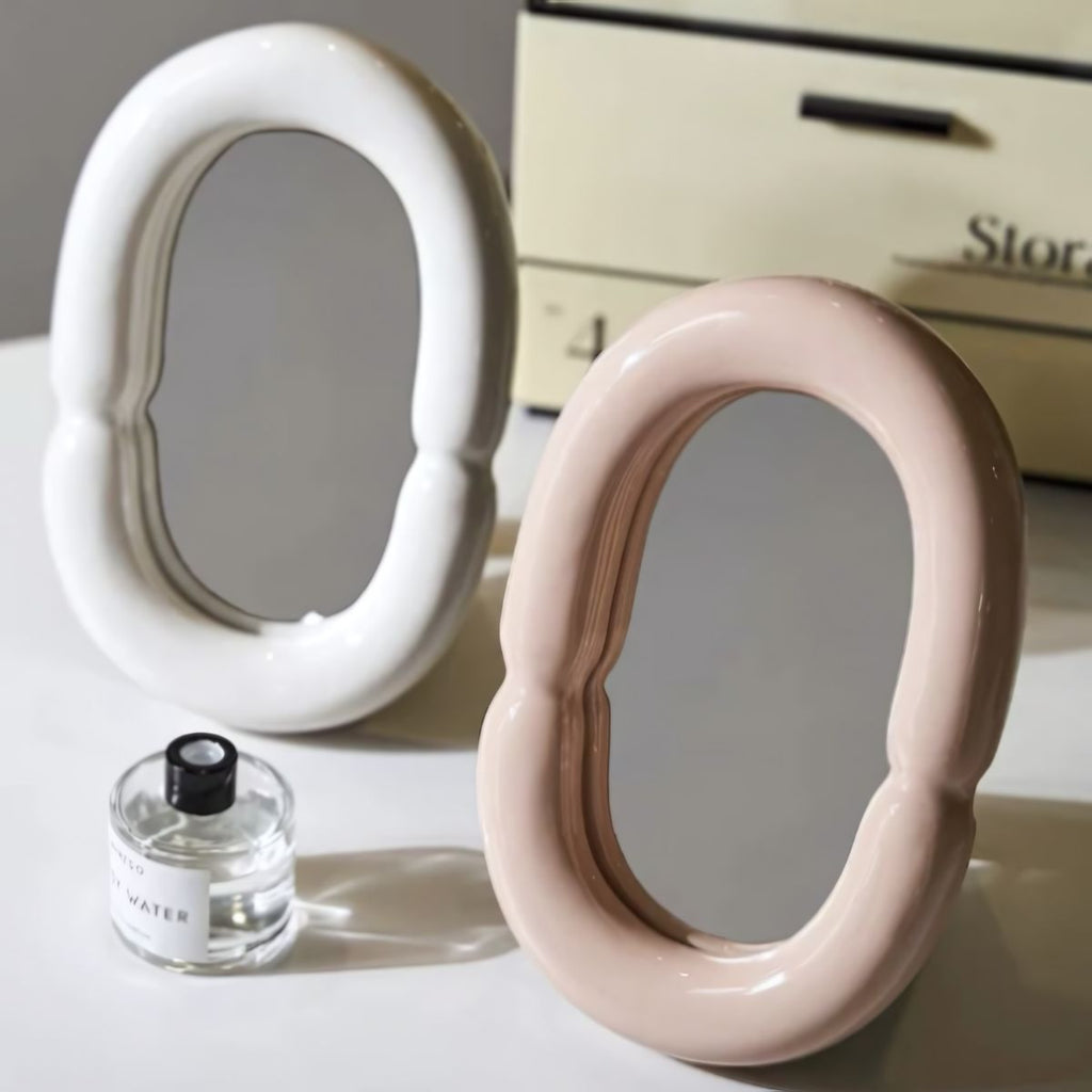 Oval Frame Vanity Mirror 14x22 cm Ceramic