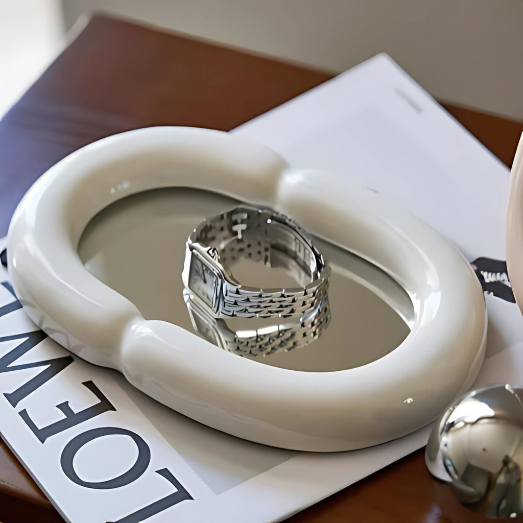 Oval Frame Vanity Mirror 14x22 cm Ceramic